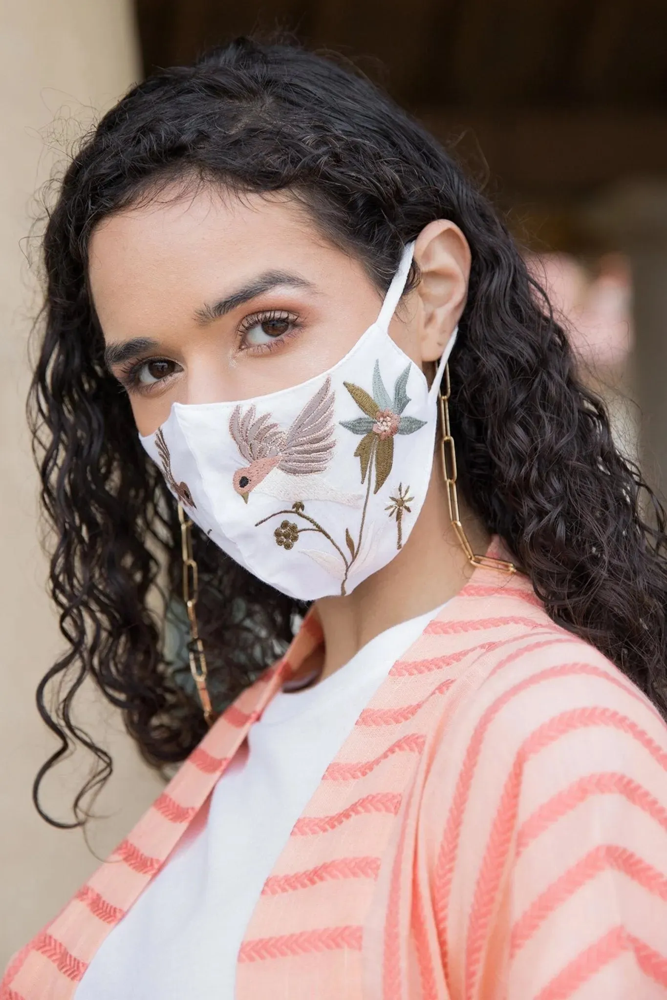 Hummingbird Embroidered Face Mask