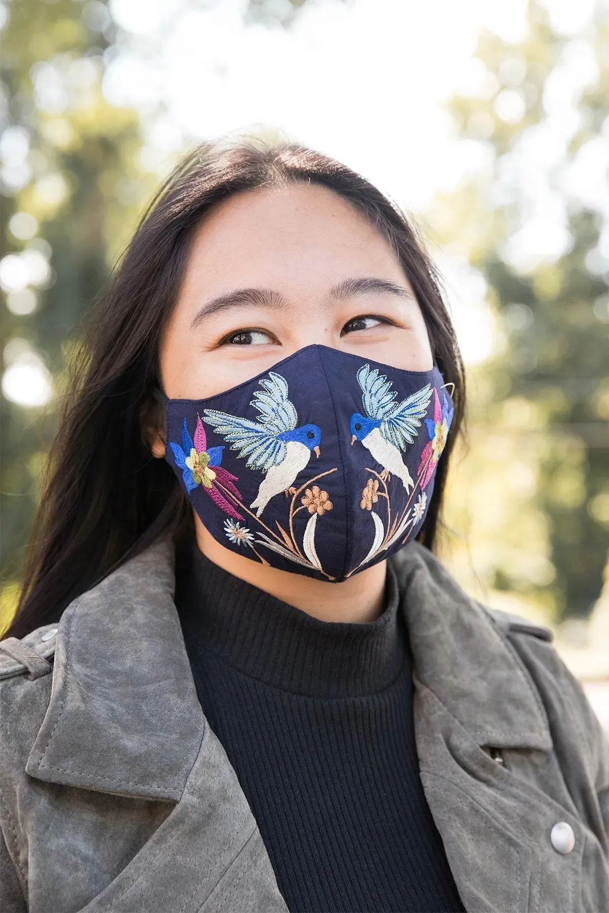 Hummingbird Embroidered Face Mask