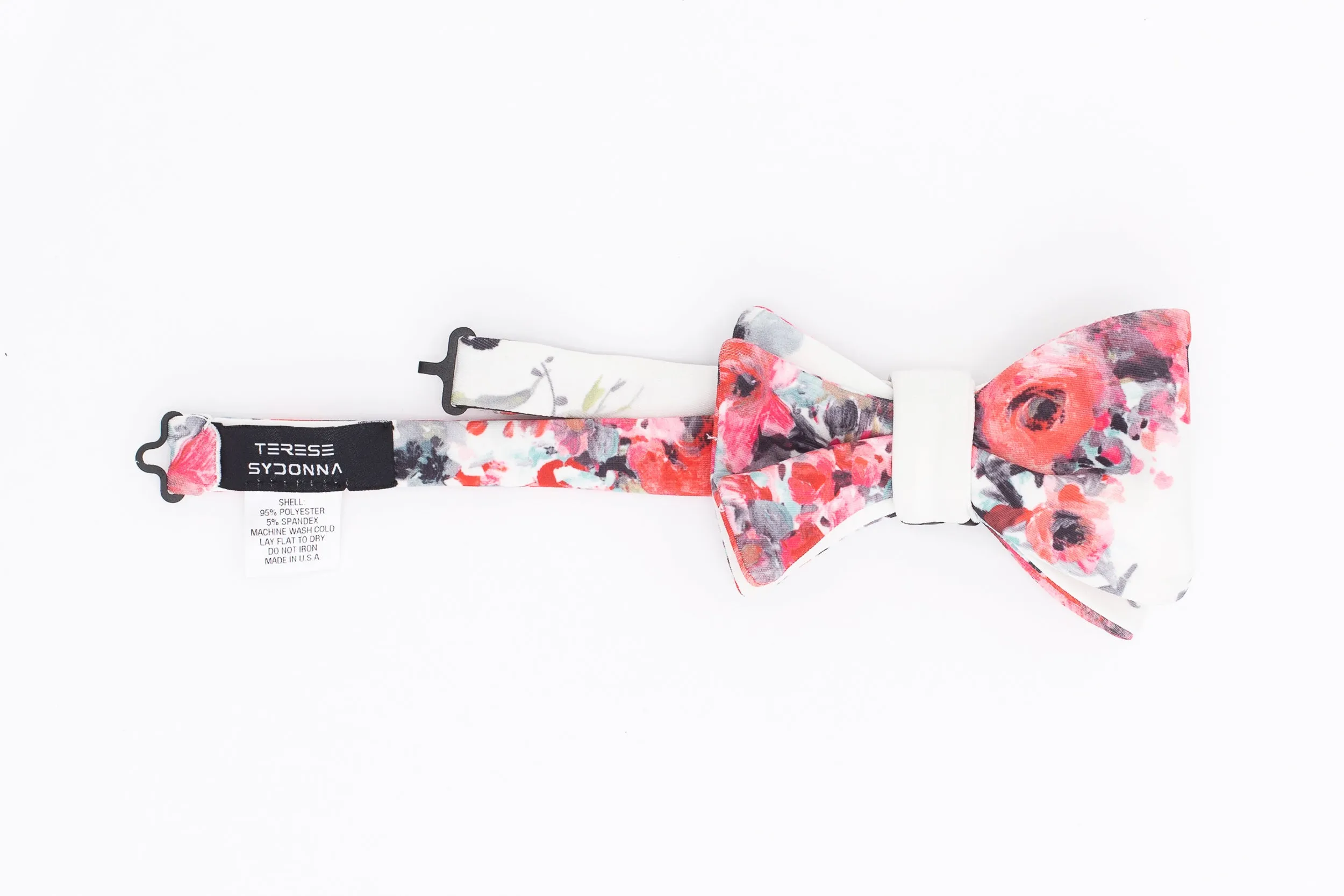 Ivory Ursula Floral Print Neoprene Bow Tie