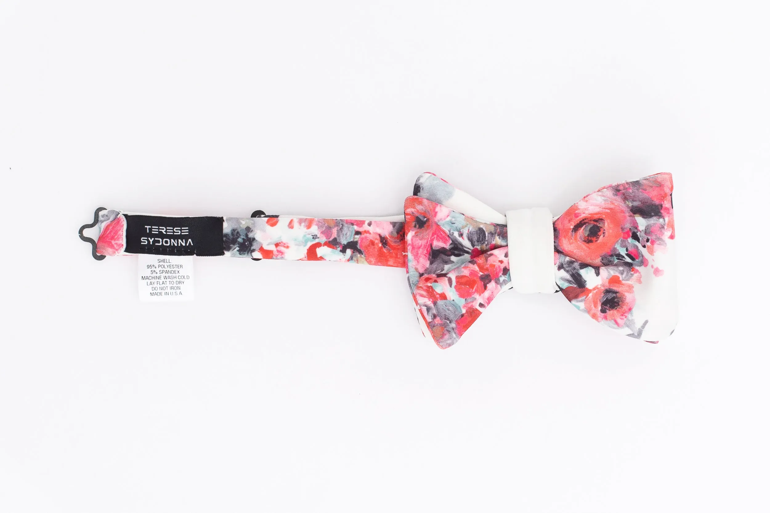 Ivory Ursula Floral Print Neoprene Bow Tie