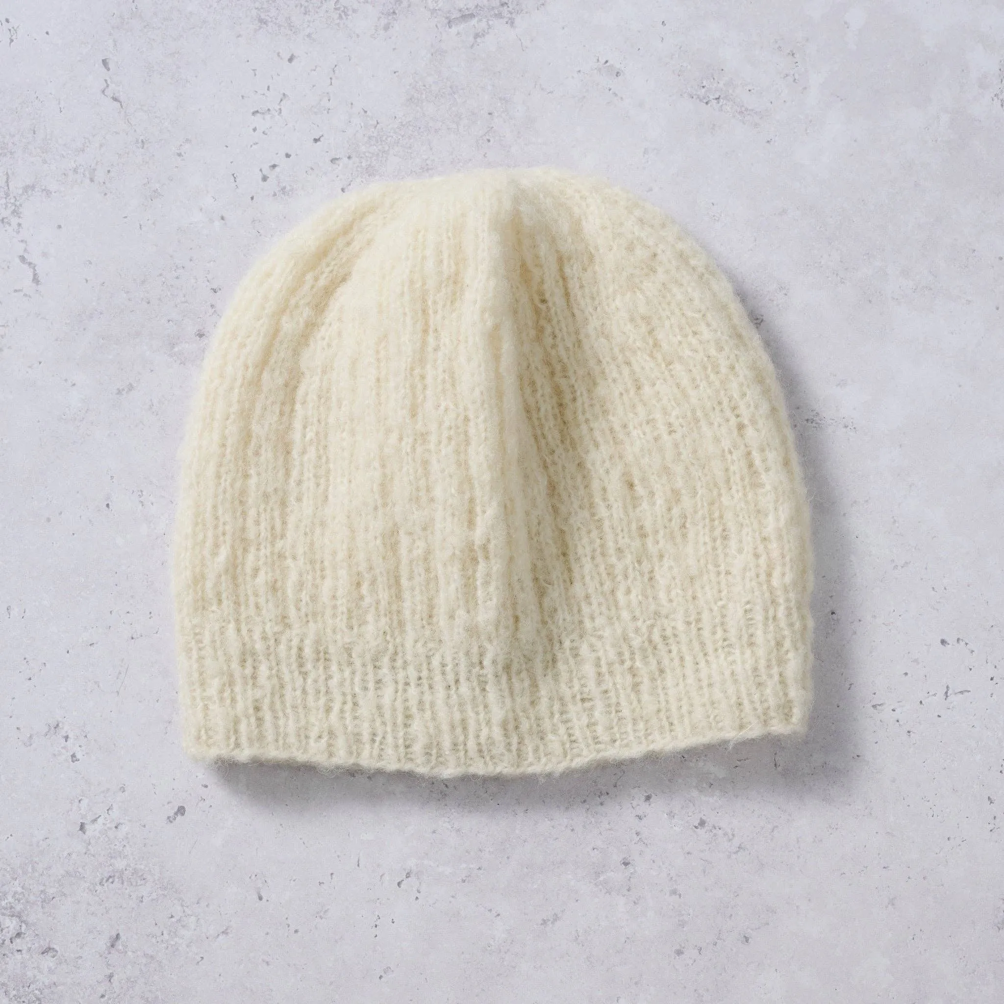 Ivory Wool Knit Hat