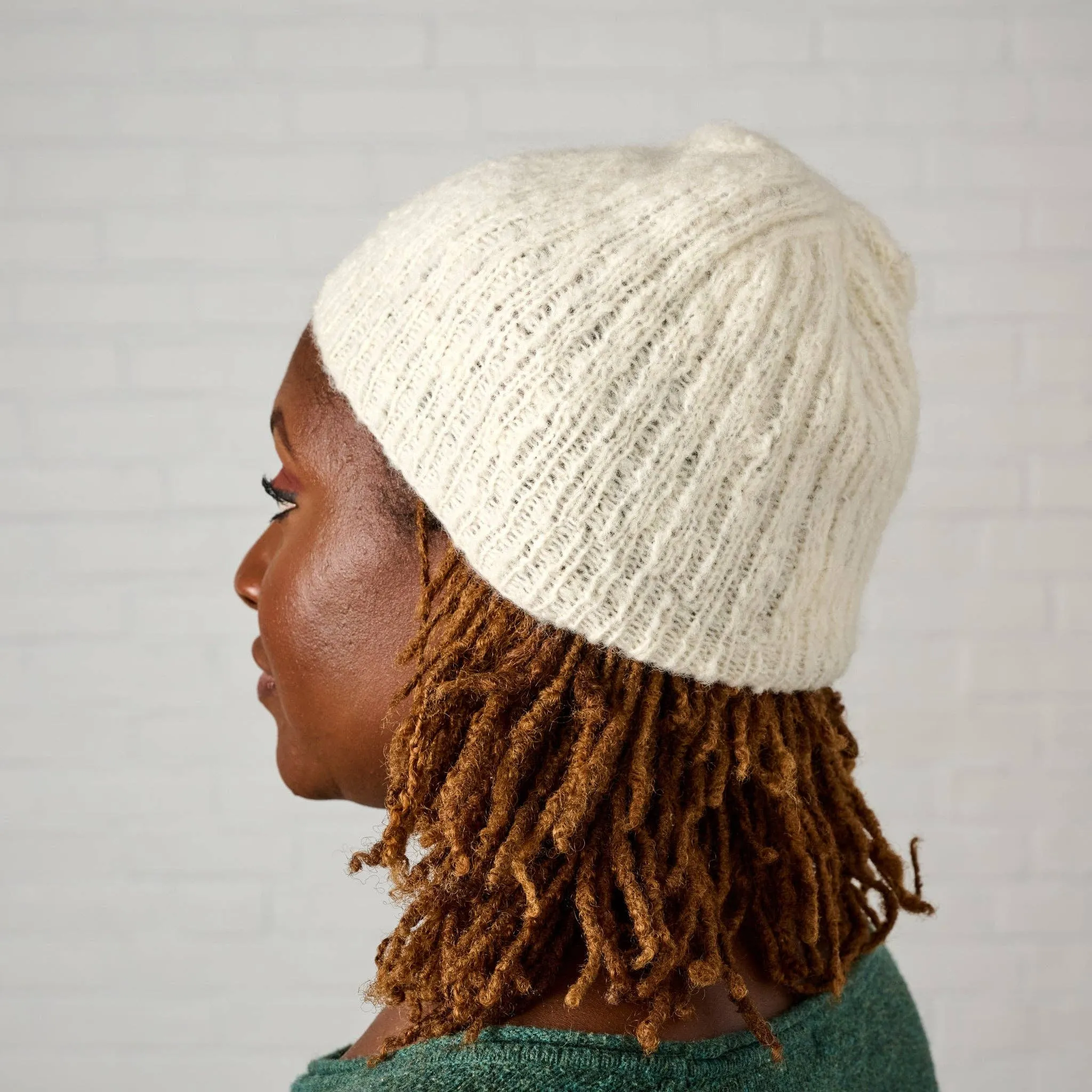 Ivory Wool Knit Hat