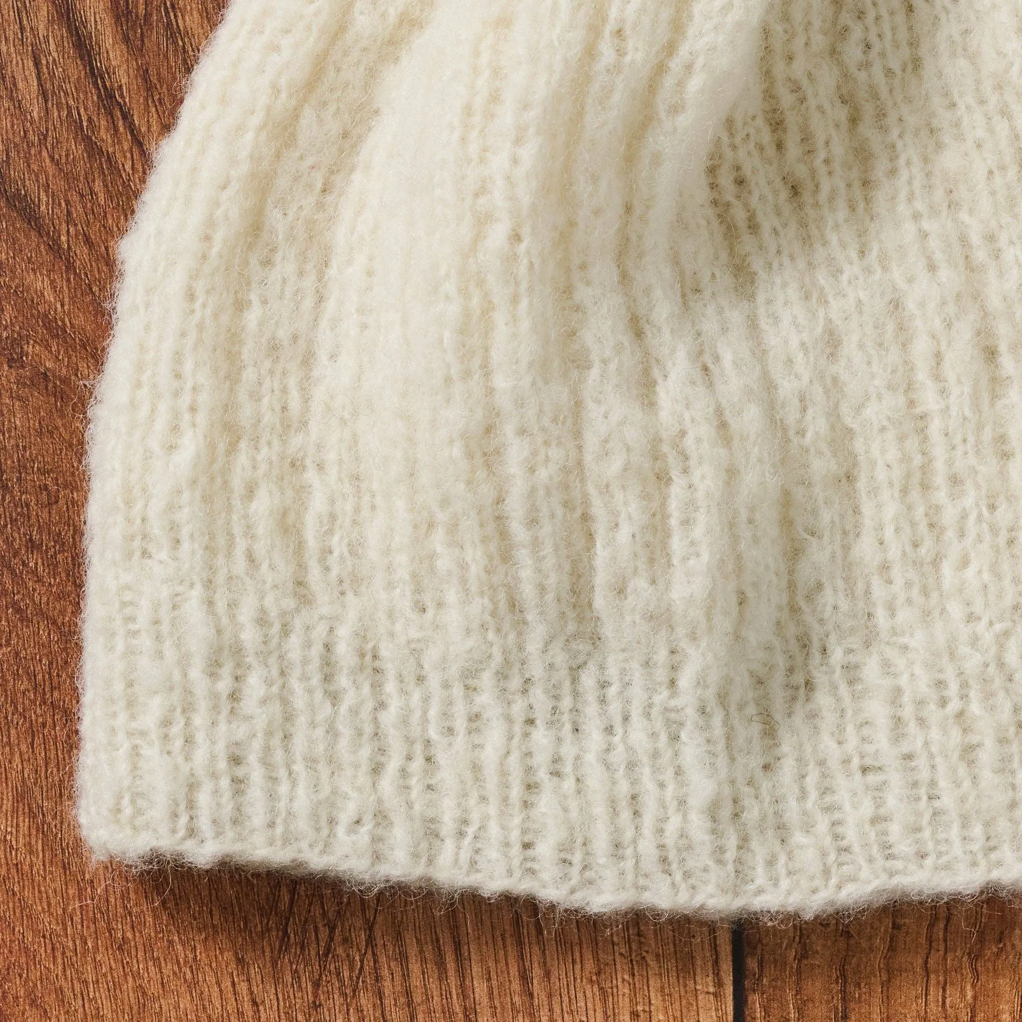 Ivory Wool Knit Hat