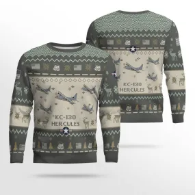 KC-130 Hercules KC130_Aircraft Ugly Sweater, Ugly Sweater Christmas Shirt for Men Dad Veteran