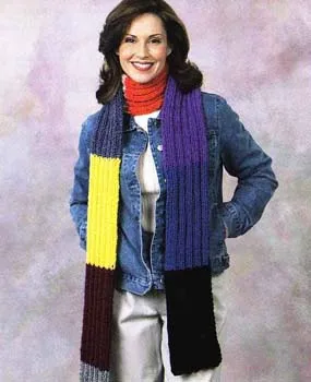 Knit Striped Scarf Pattern (Knit)