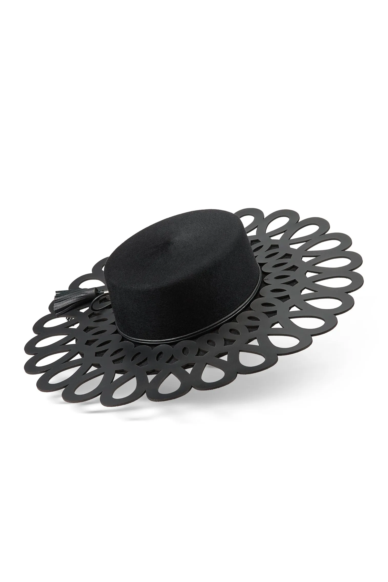 Knot Garden Black Boater Hat