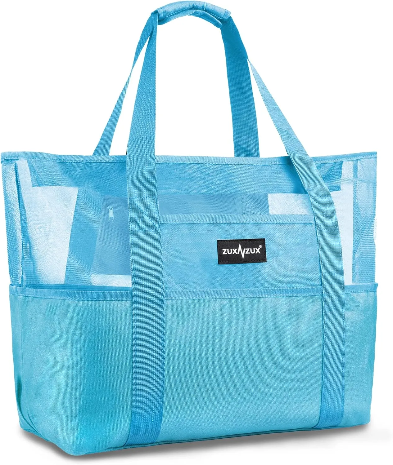 Large Mesh Beach Bag – Waterproof, Foldable Tote with Zipper