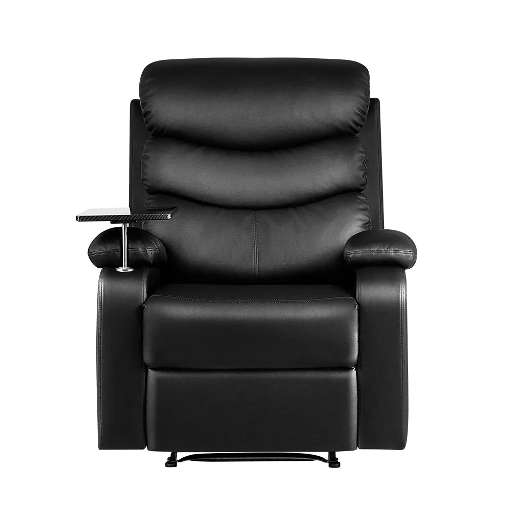 Leather Recliner Chair with Tray Table and Footrest - Artiss