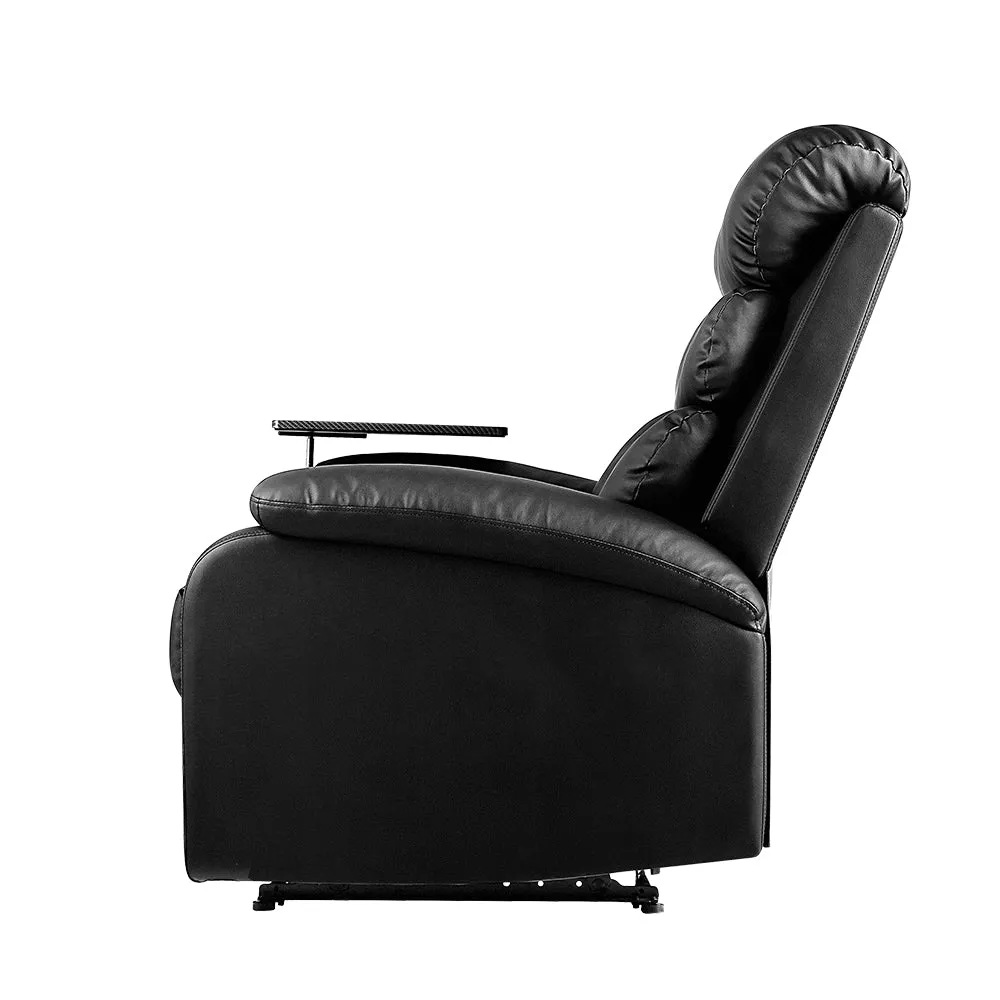 Leather Recliner Chair with Tray Table and Footrest - Artiss