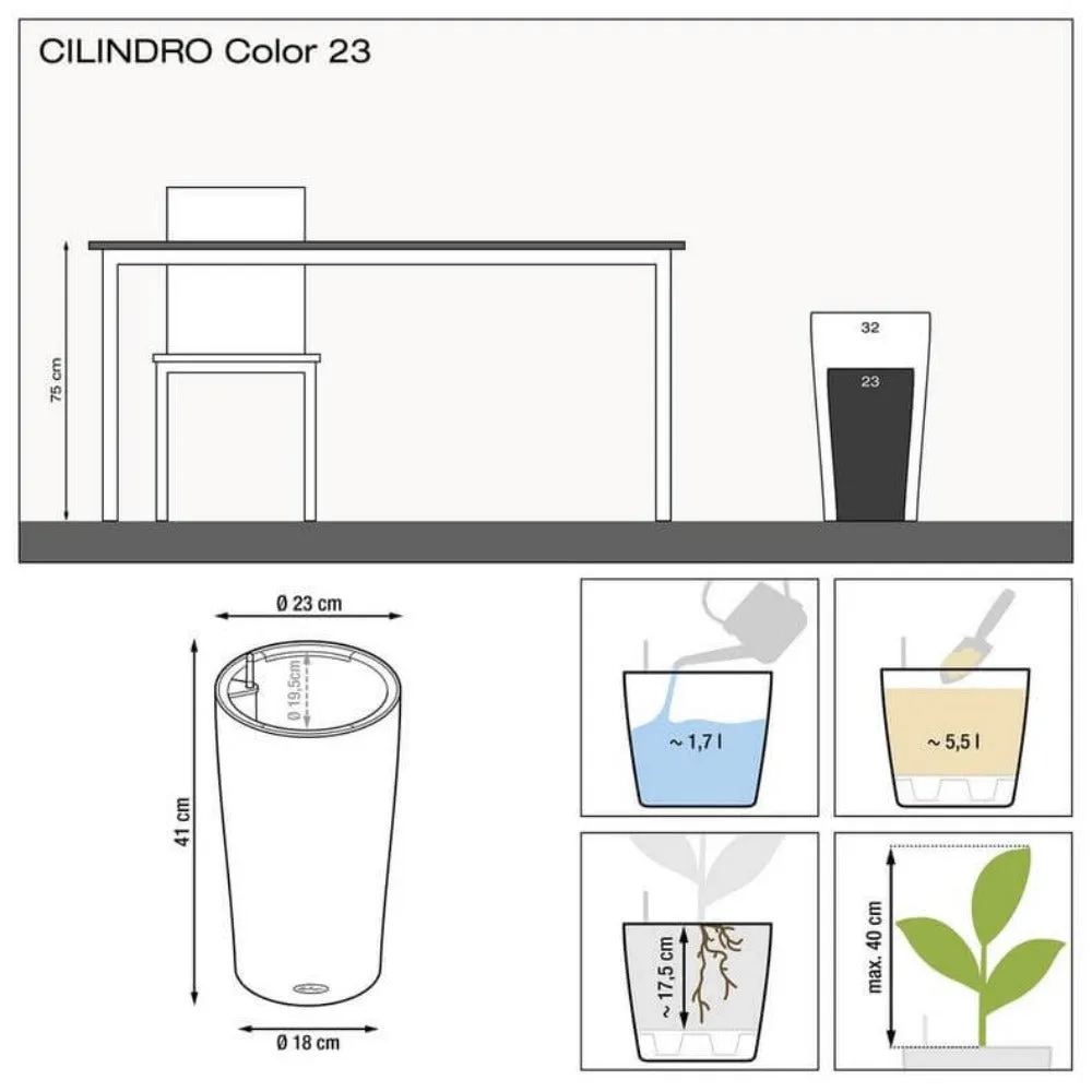 Lechuza Cilindro 23 Planter