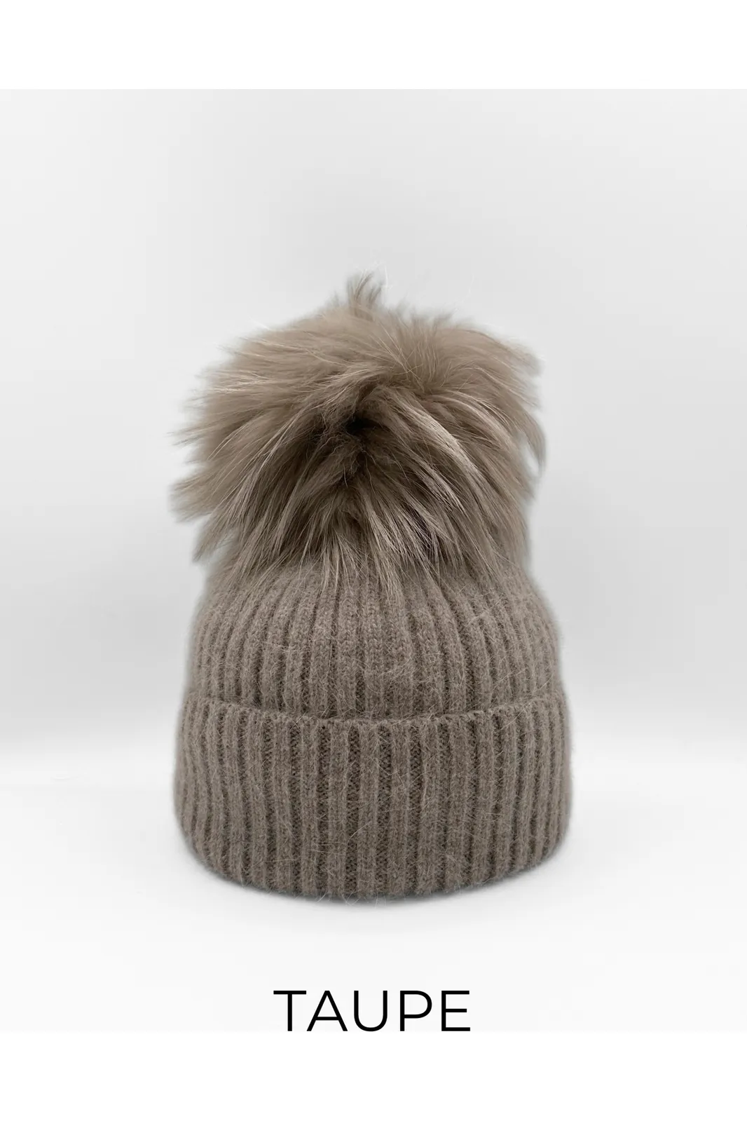 Linda Richards Wool Pom-pom Hat HA-62 | Taupe