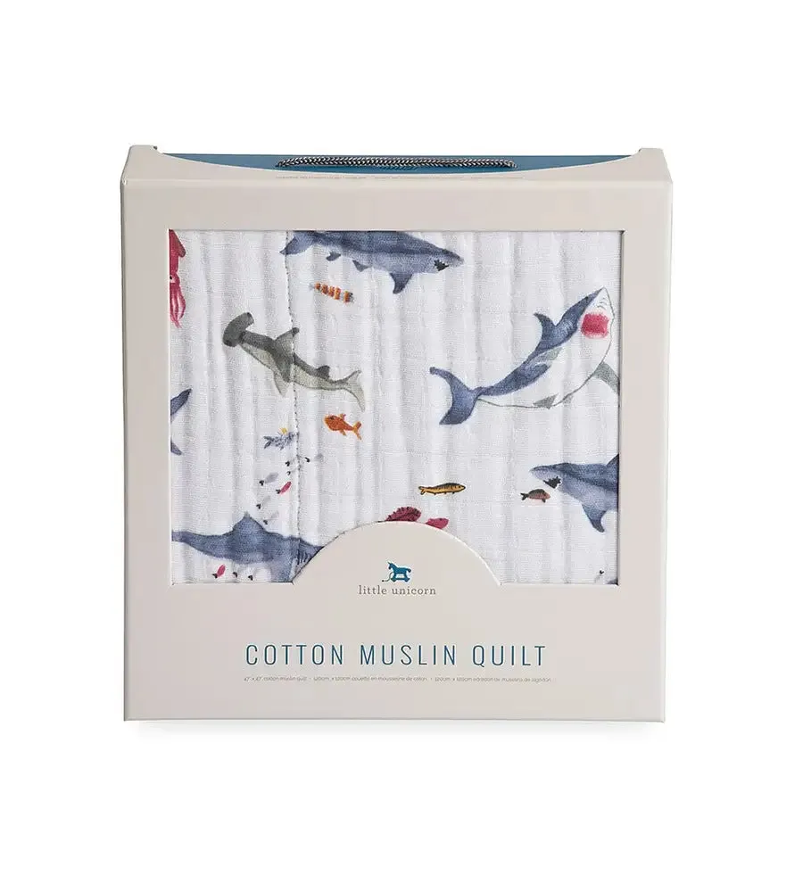 Little Unicorn Muslin Quilt - Shark