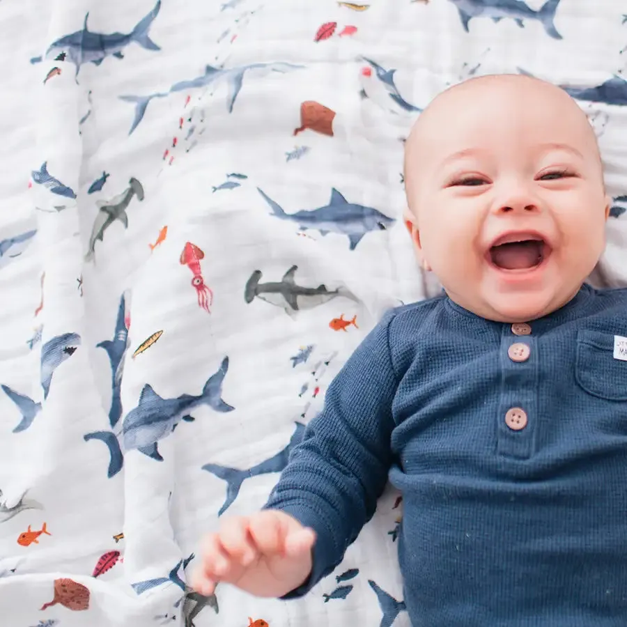 Little Unicorn Muslin Quilt - Shark