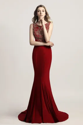 Long Mermaid Beaded Prom Dress Charming Sleeveless Party Dress