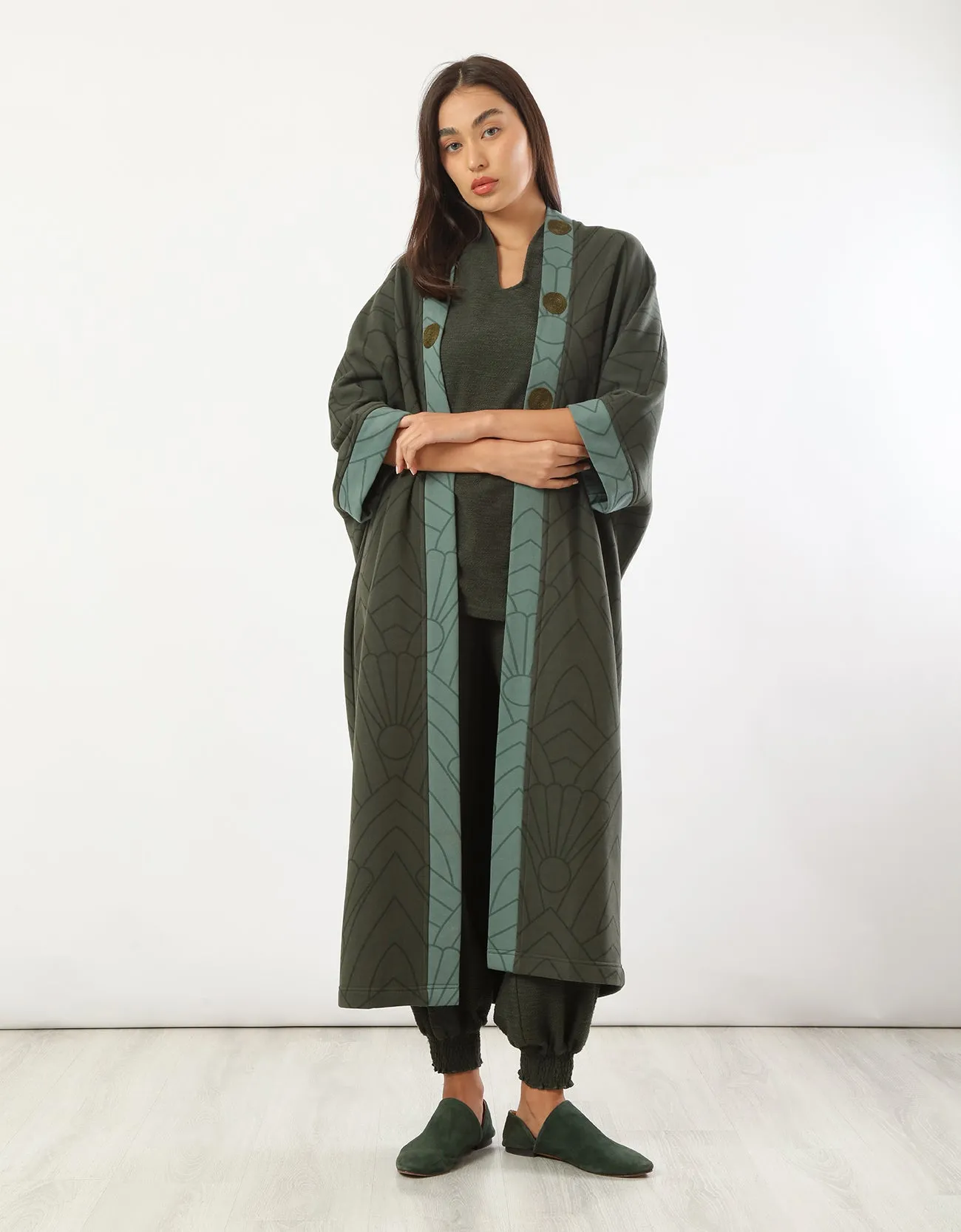 Long printed milton coat