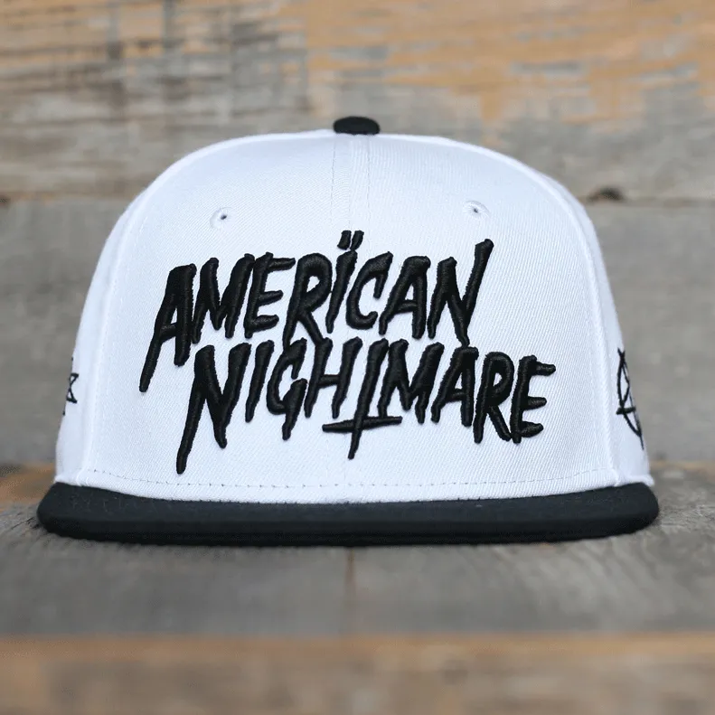 Love / Hate Snapback Hat White