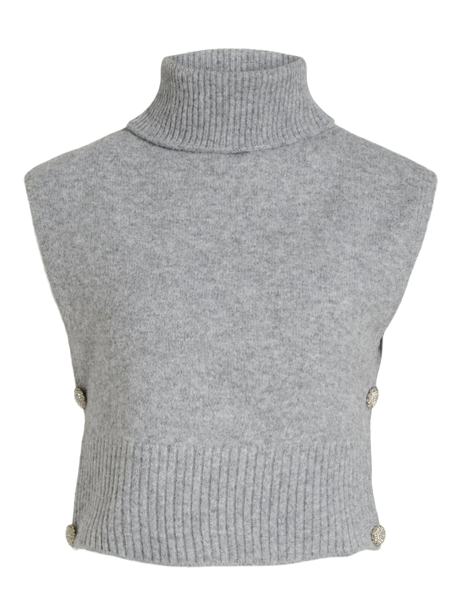 Lyra Knitted Sleeveless Top (Light Grey Melange)