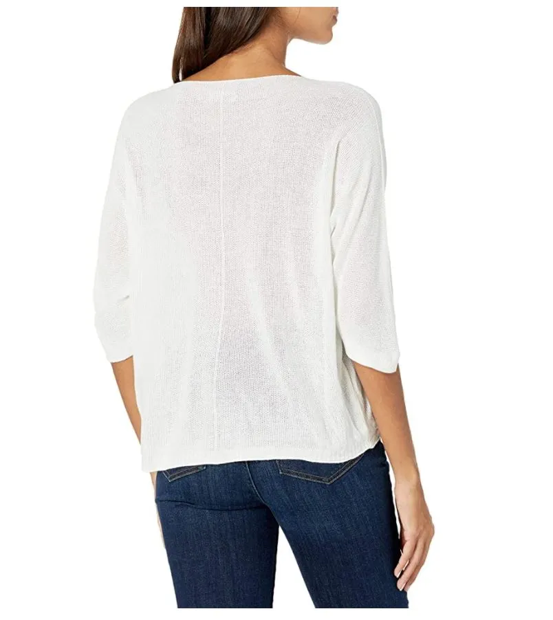 M Made in Italy - Women's V-Neck 3/4 Sleeves Pullover