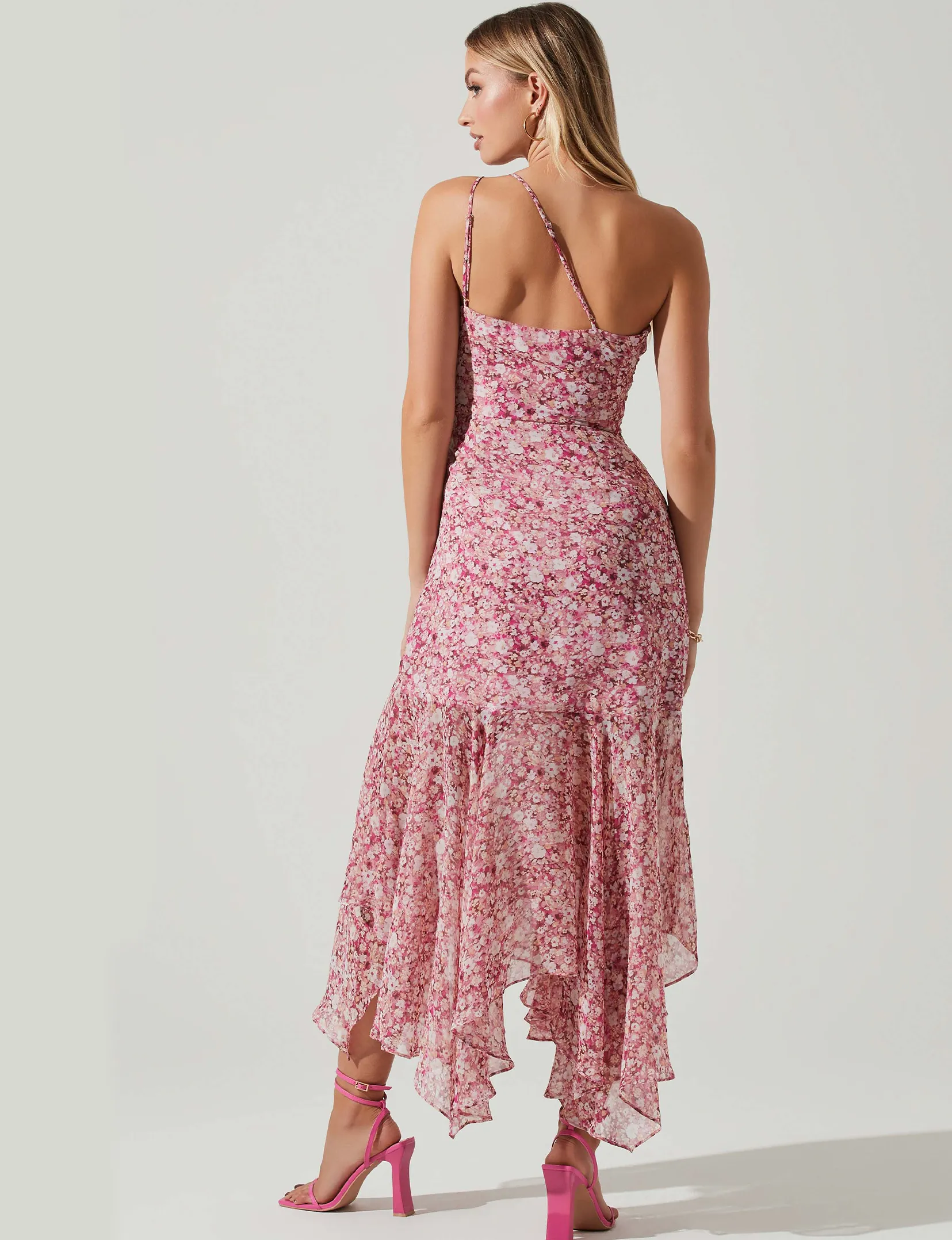 Malvina Midi Dress, Pink Floral