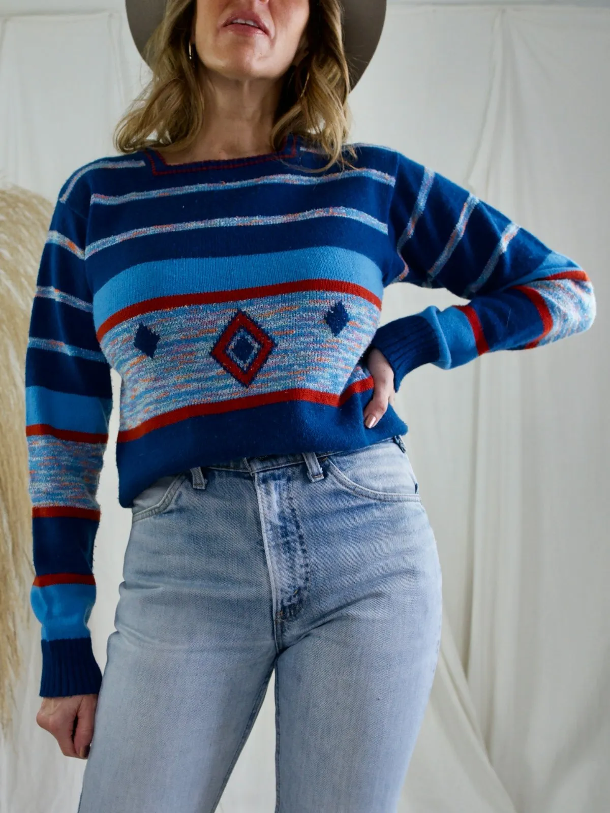 Marled Diamond Stripe Sweater