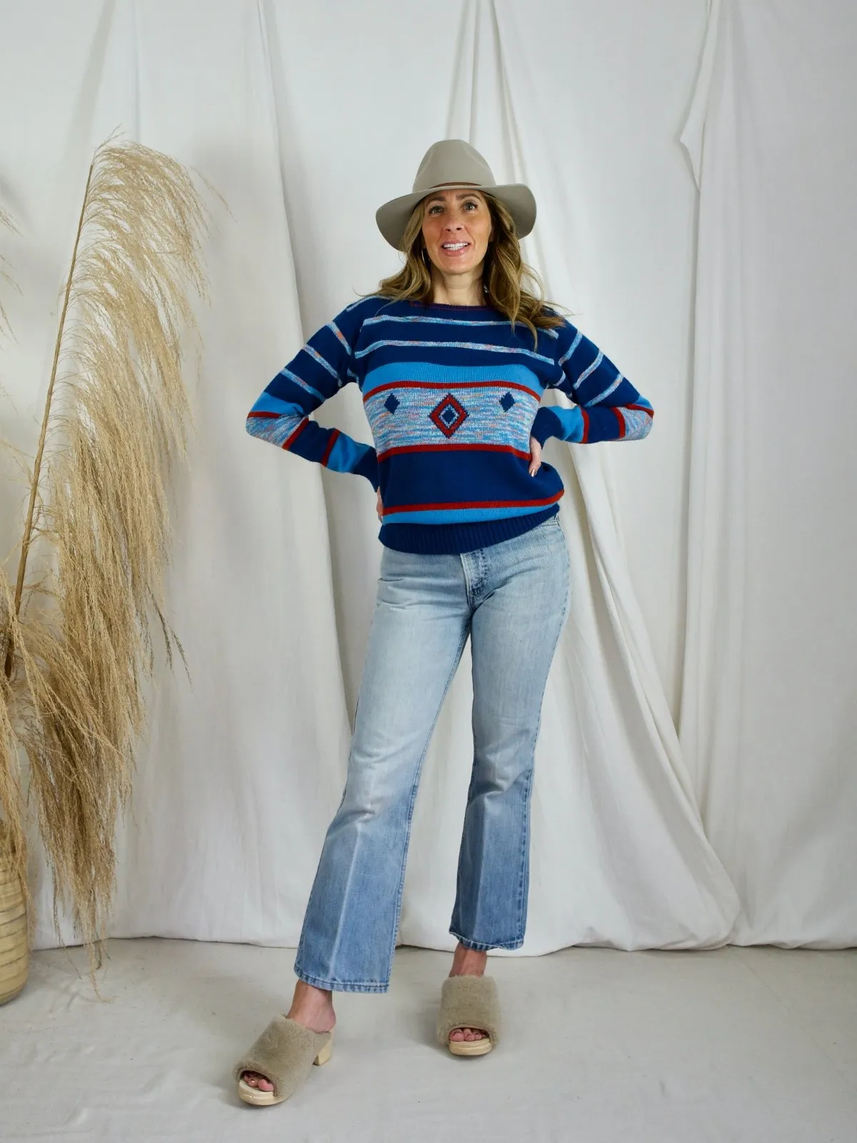 Marled Diamond Stripe Sweater