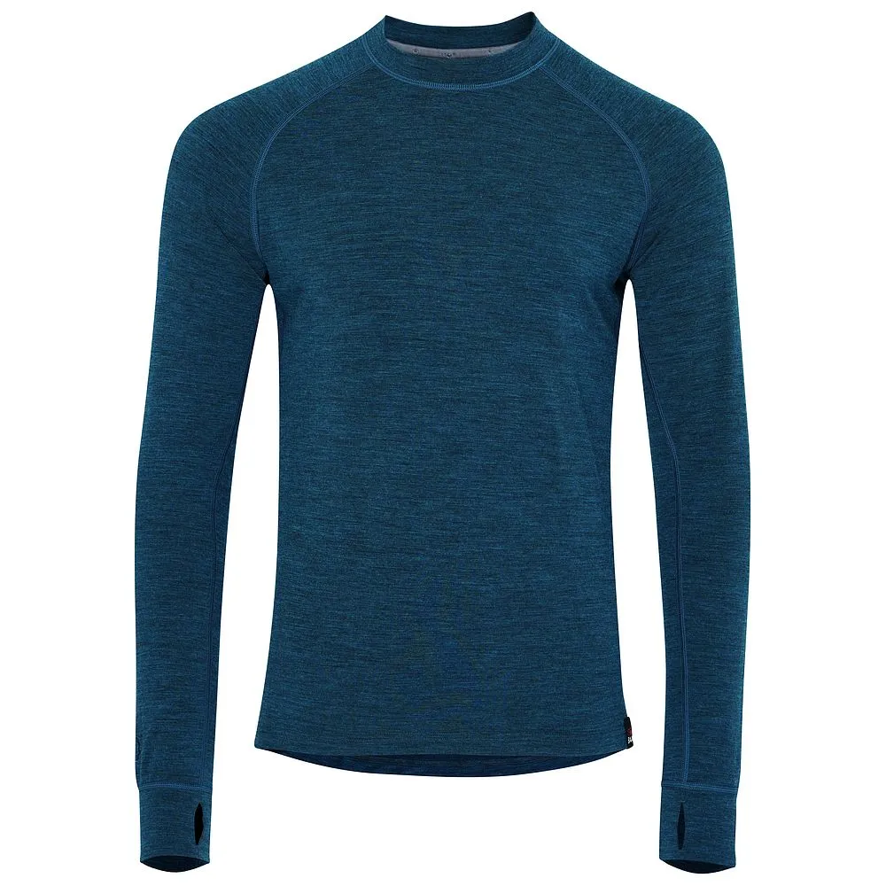 Mens 160 Merino Active Long Sleeve Crew (Petrol)