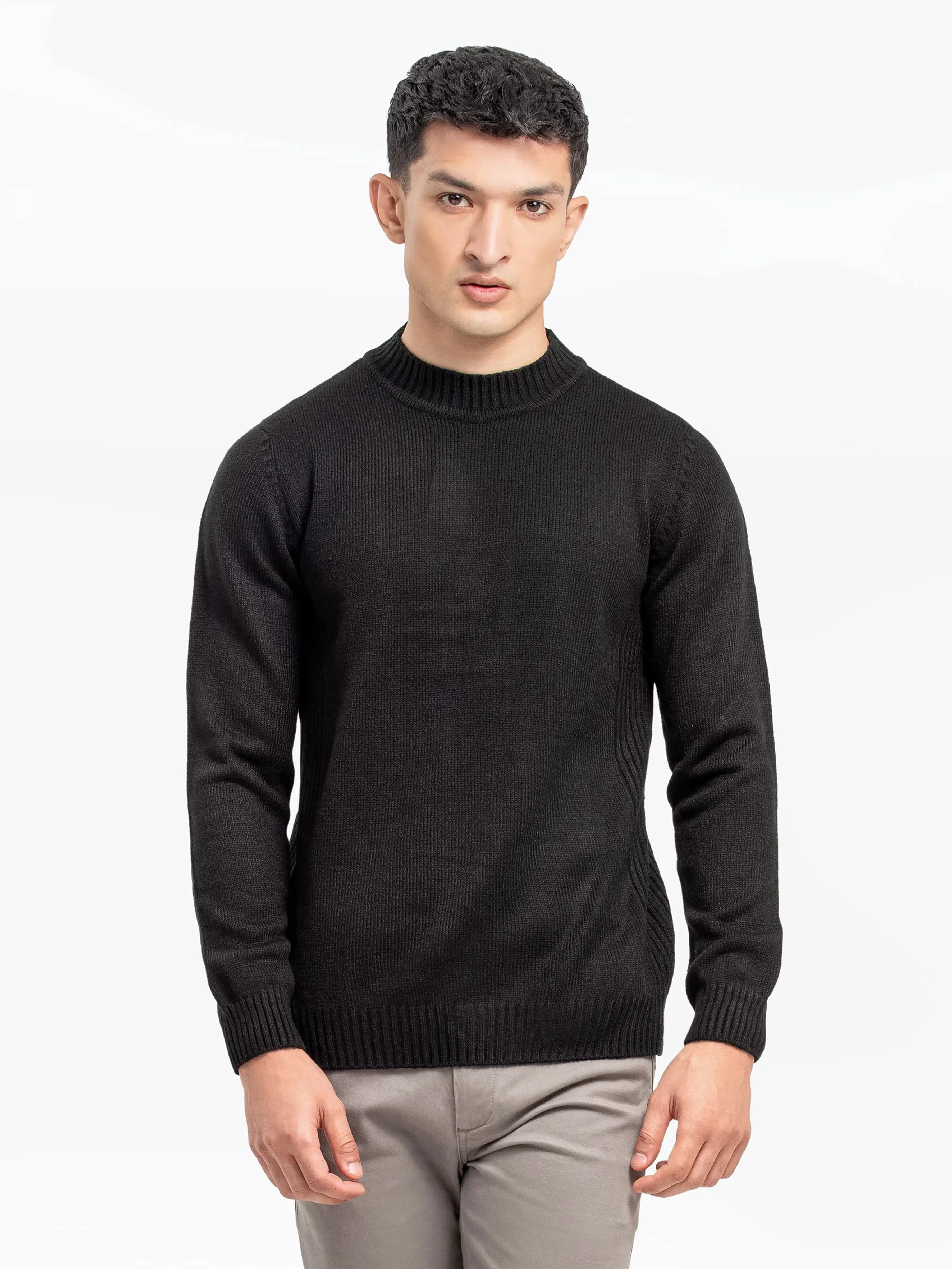 Men's Black Sweater - EMTSWT24-017