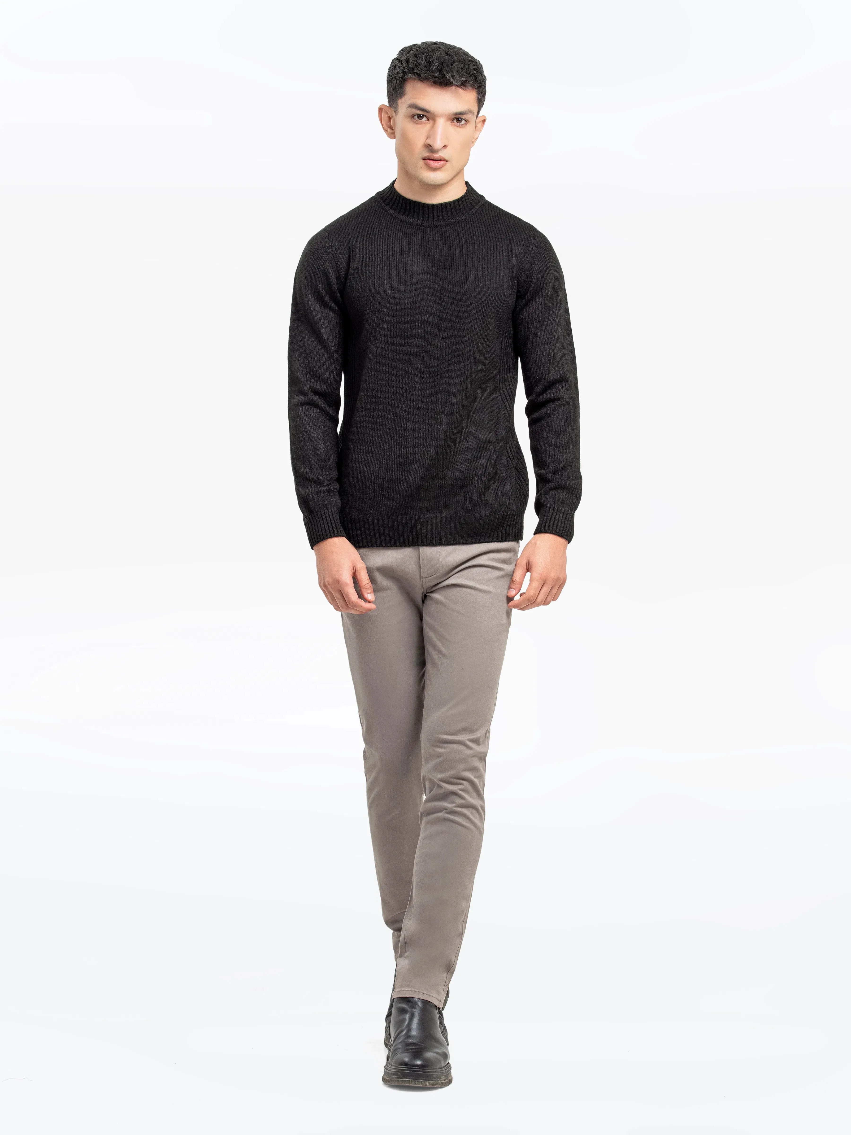 Men's Black Sweater - EMTSWT24-017