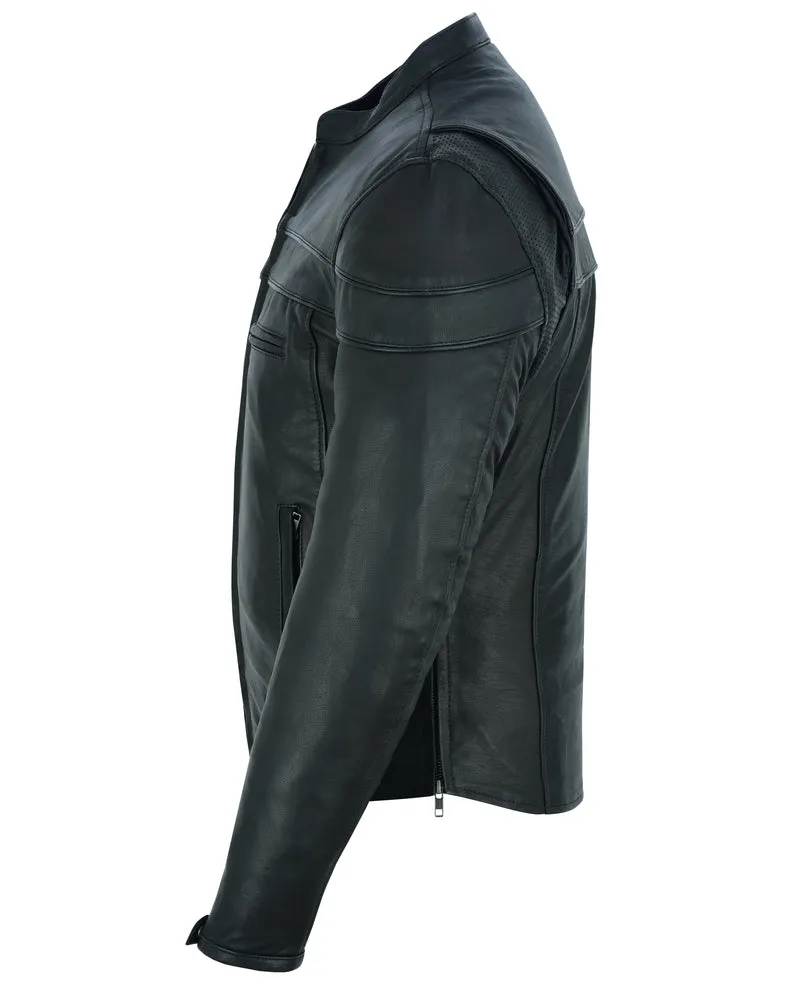 Men's Sporty Scooter Leather Jacket