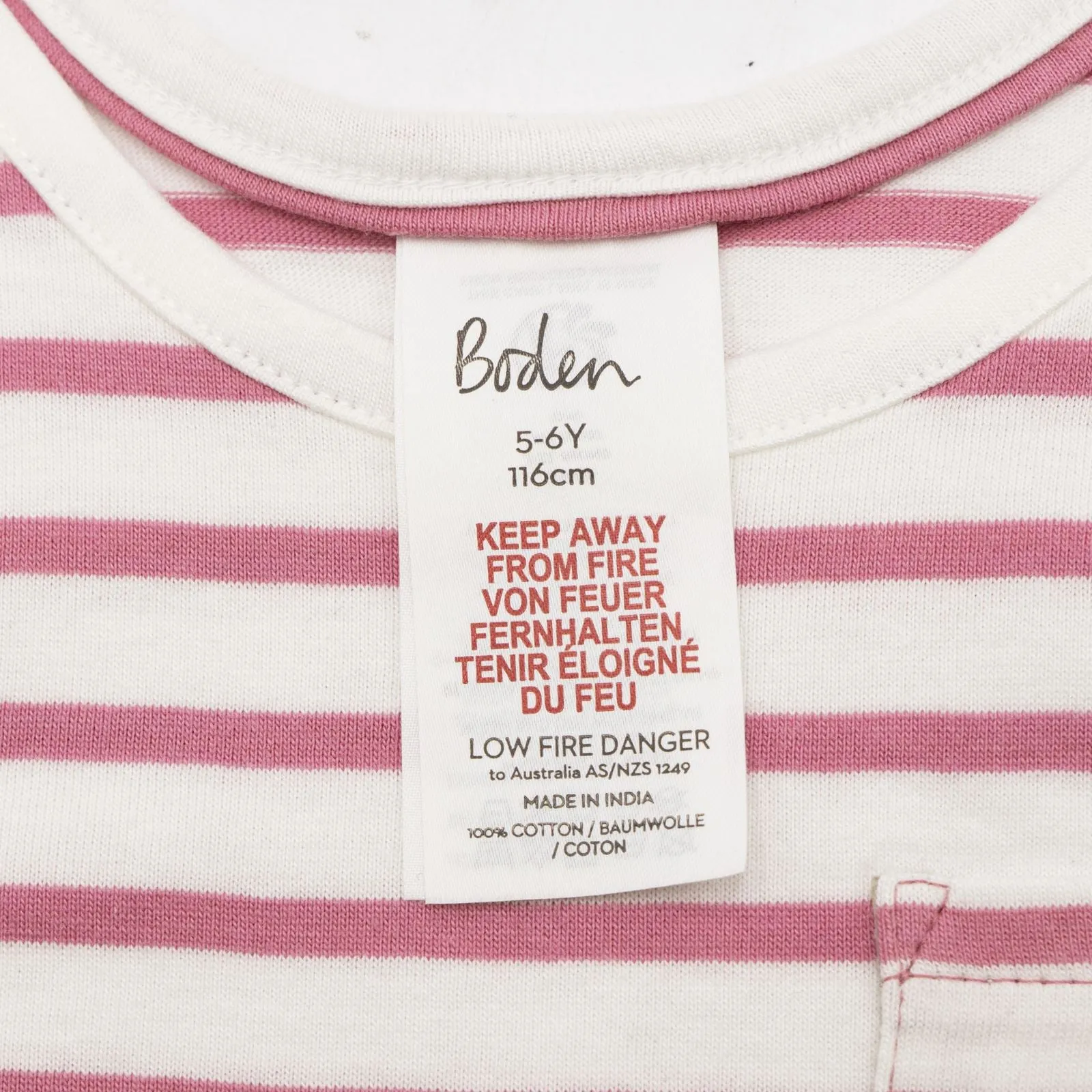 Mini Boden Girls T-Shirt White Sleeveless Summer Red Stripe Vest Tops