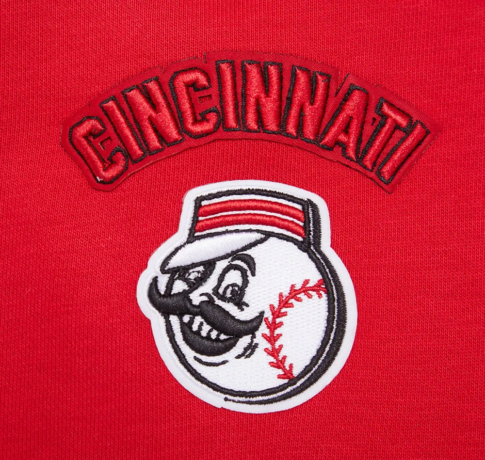 MLB CINCINNATI REDS RETRO CLASSIC WOMEN'S RIB CROPPED PO HOODIE (RED)