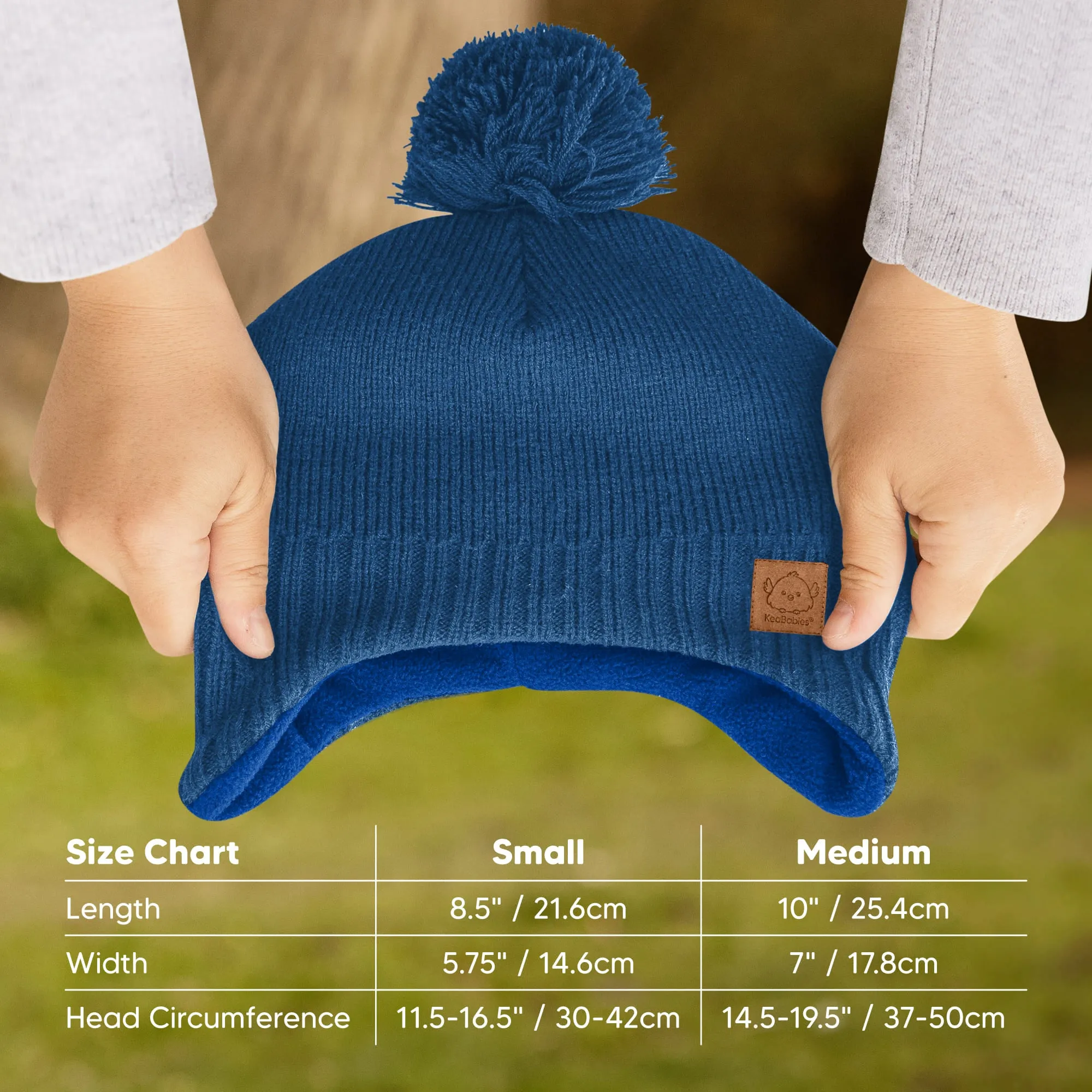 Muff Knitted Beanie (Cobalt)