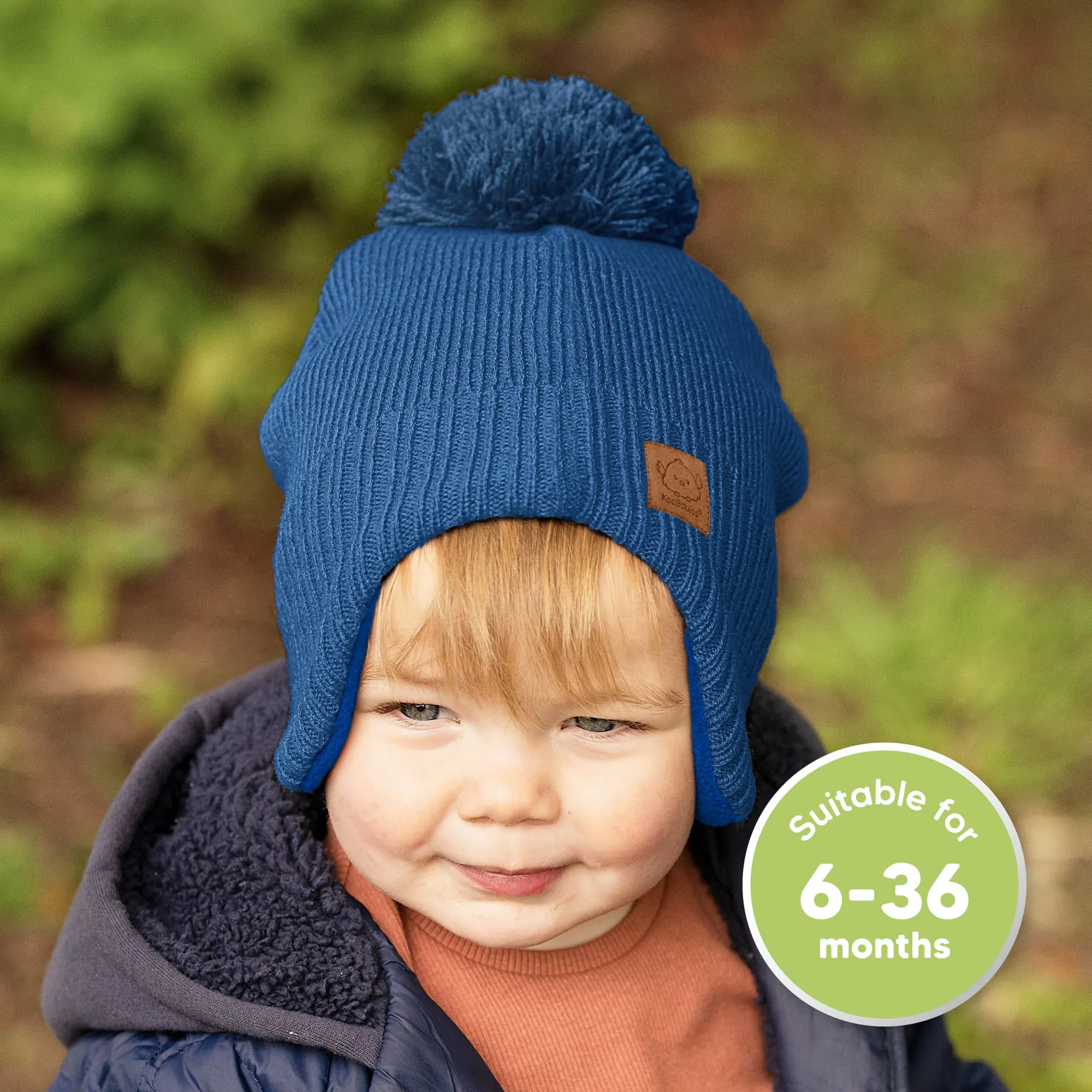 Muff Knitted Beanie (Cobalt)