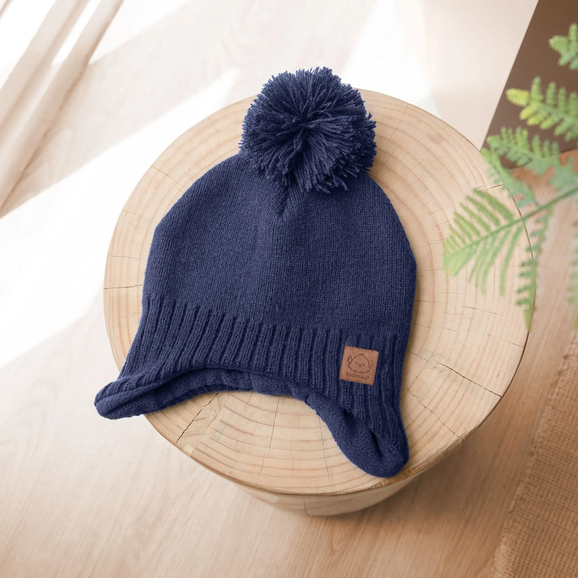 Muff Knitted Beanie (Cobalt)