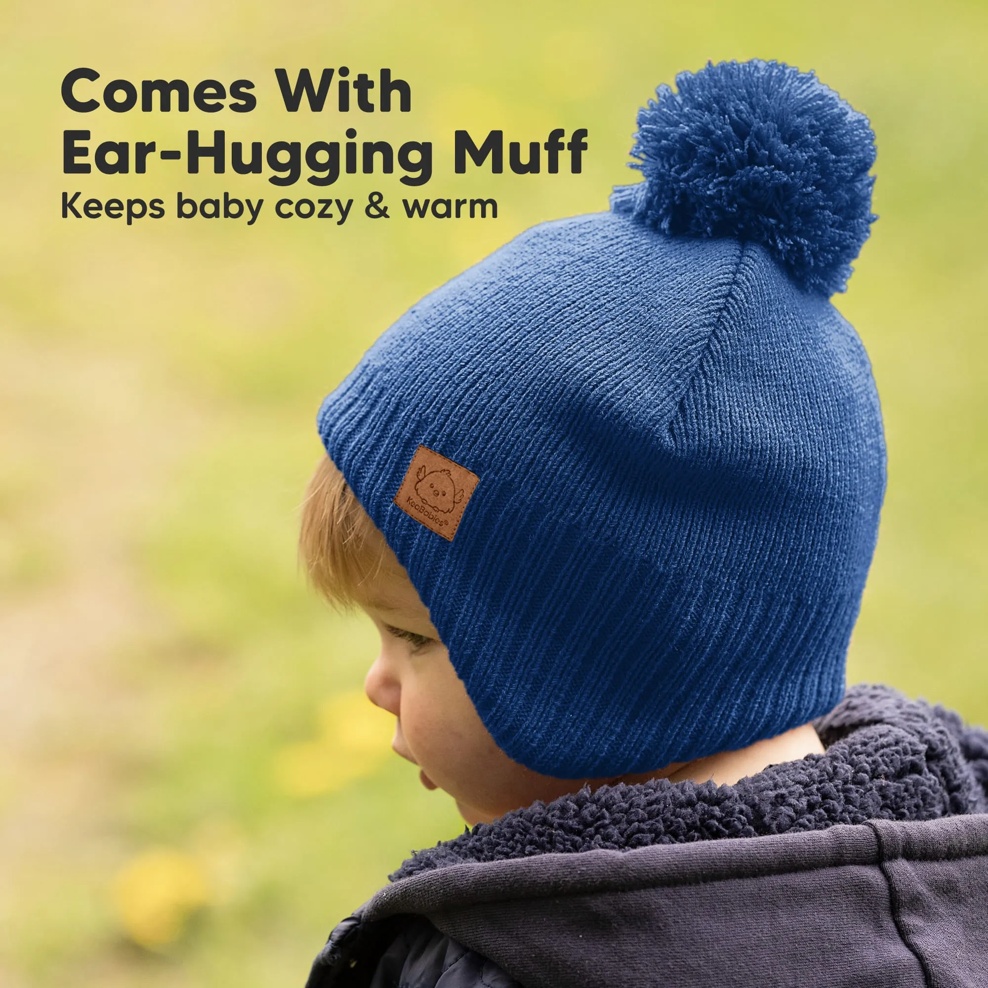 Muff Knitted Beanie (Cobalt)