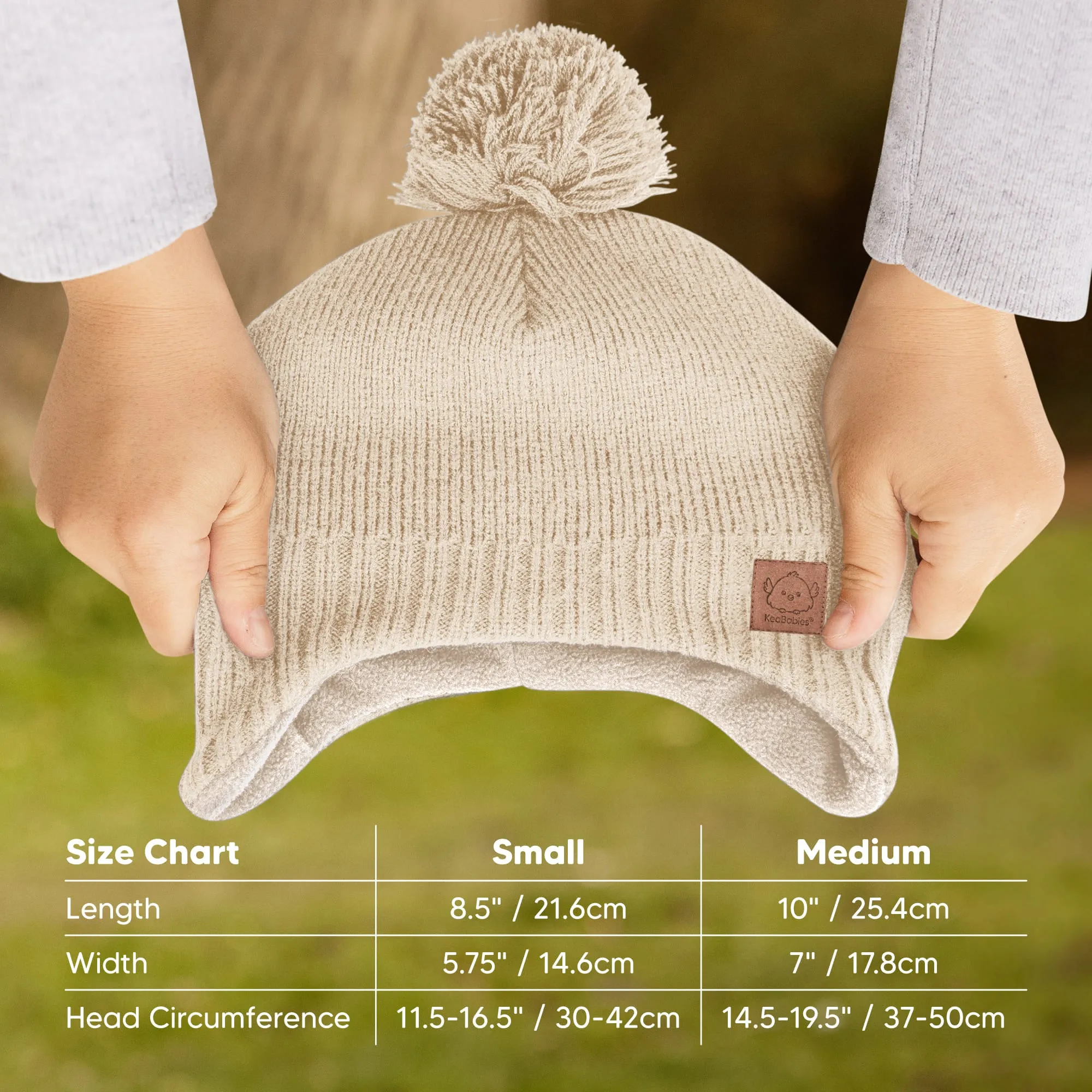 Muff Knitted Beanie (Cream)