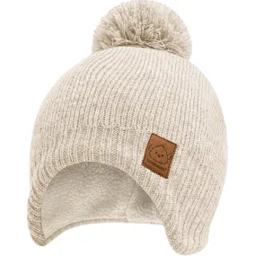 Muff Knitted Beanie (Cream)