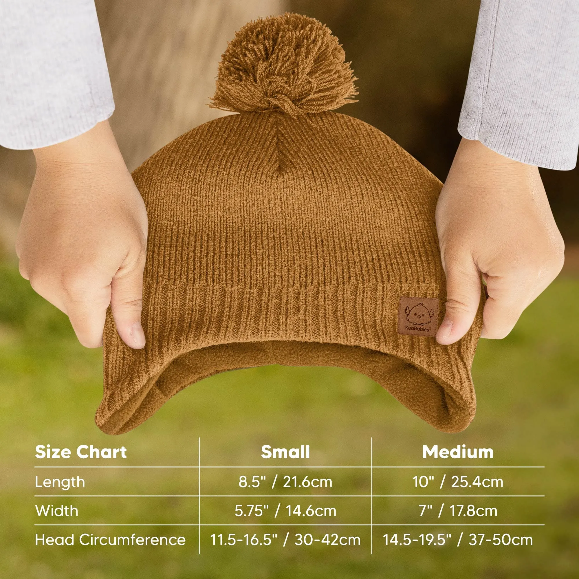 Muff Knitted Beanie (Latte)