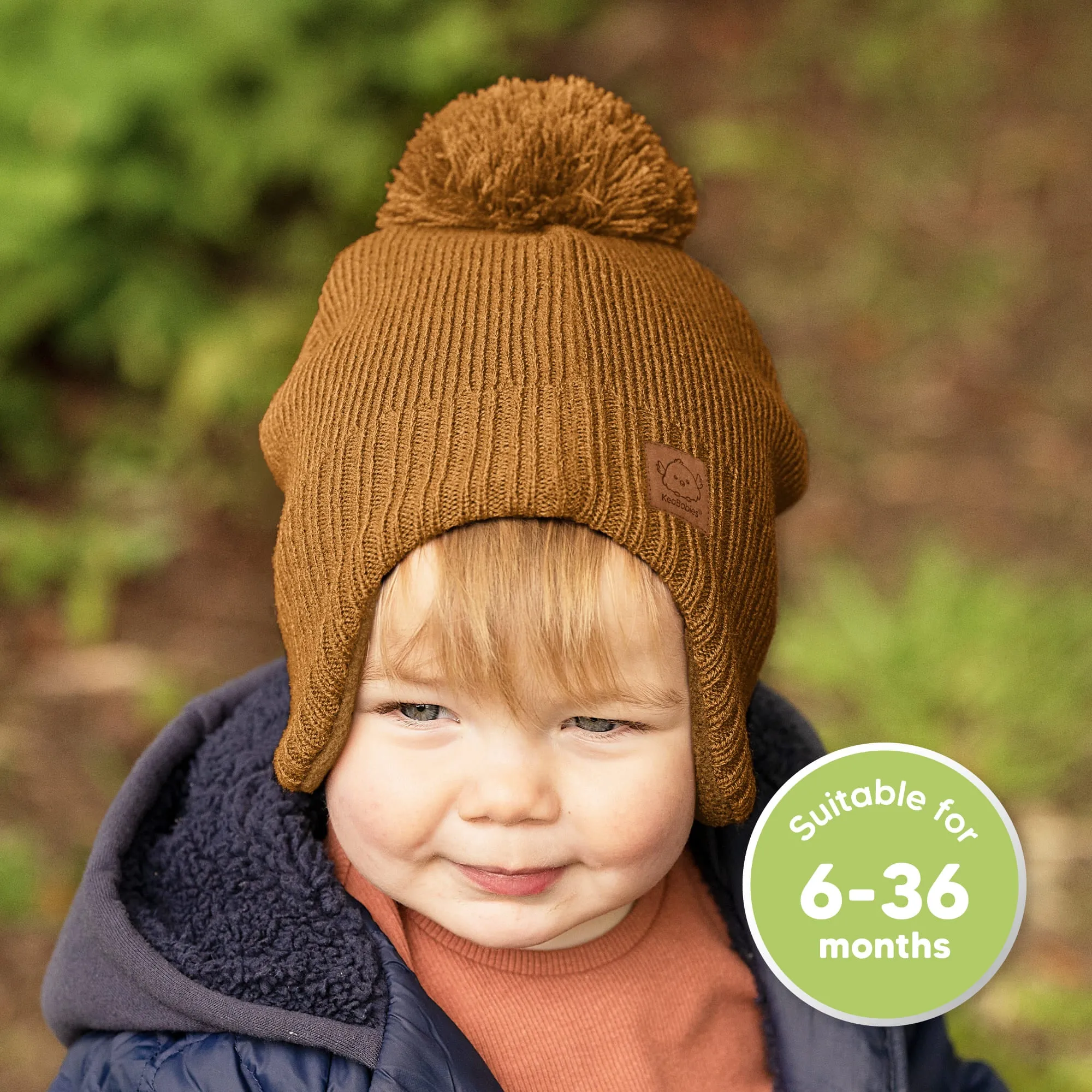 Muff Knitted Beanie (Latte)