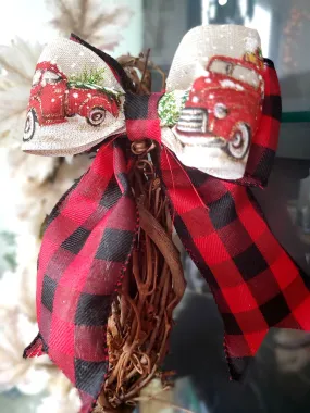 Multi Pack Christmas Plaid   Truck Bow