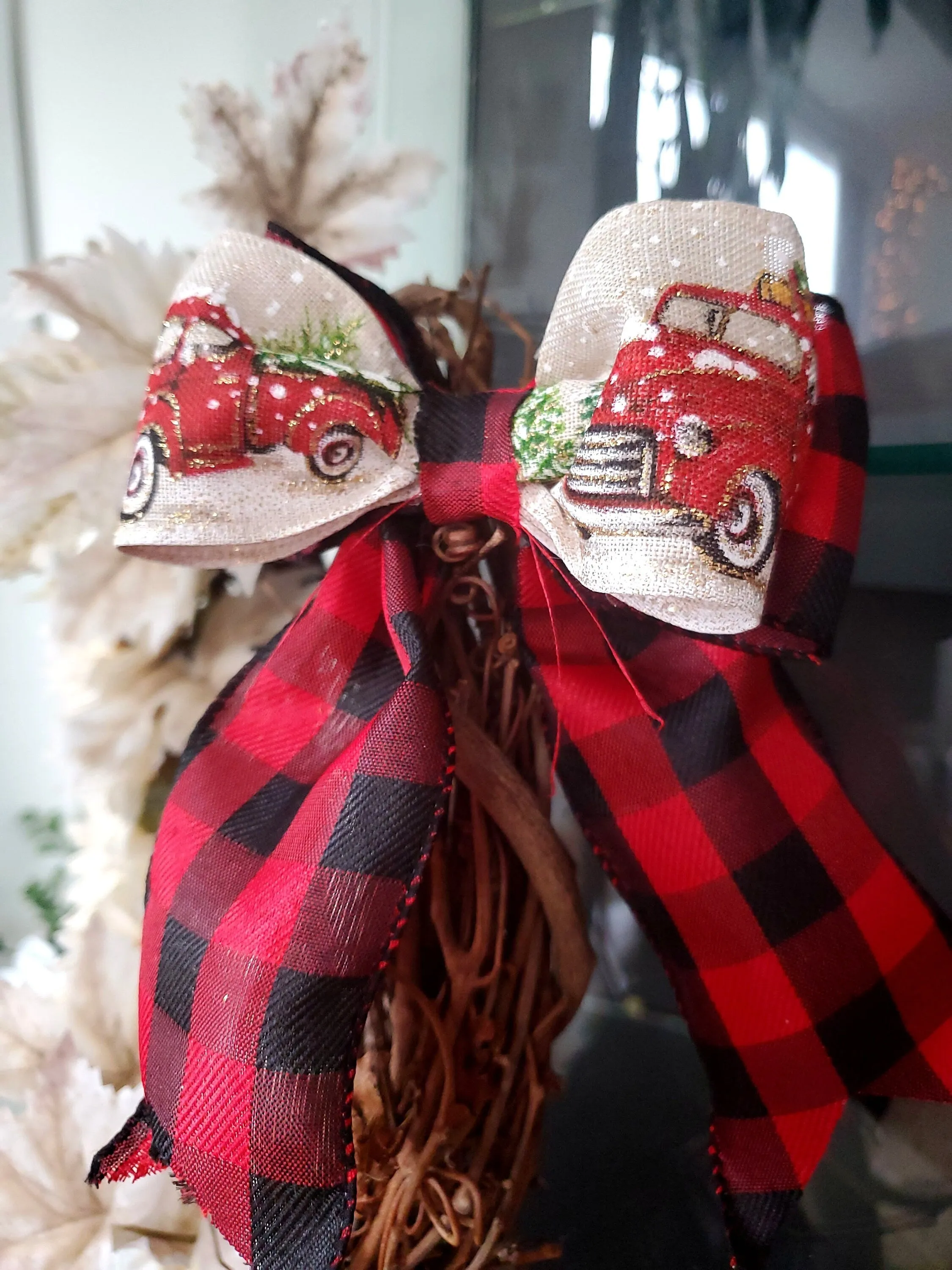 Multi Pack Christmas Plaid   Truck Bow