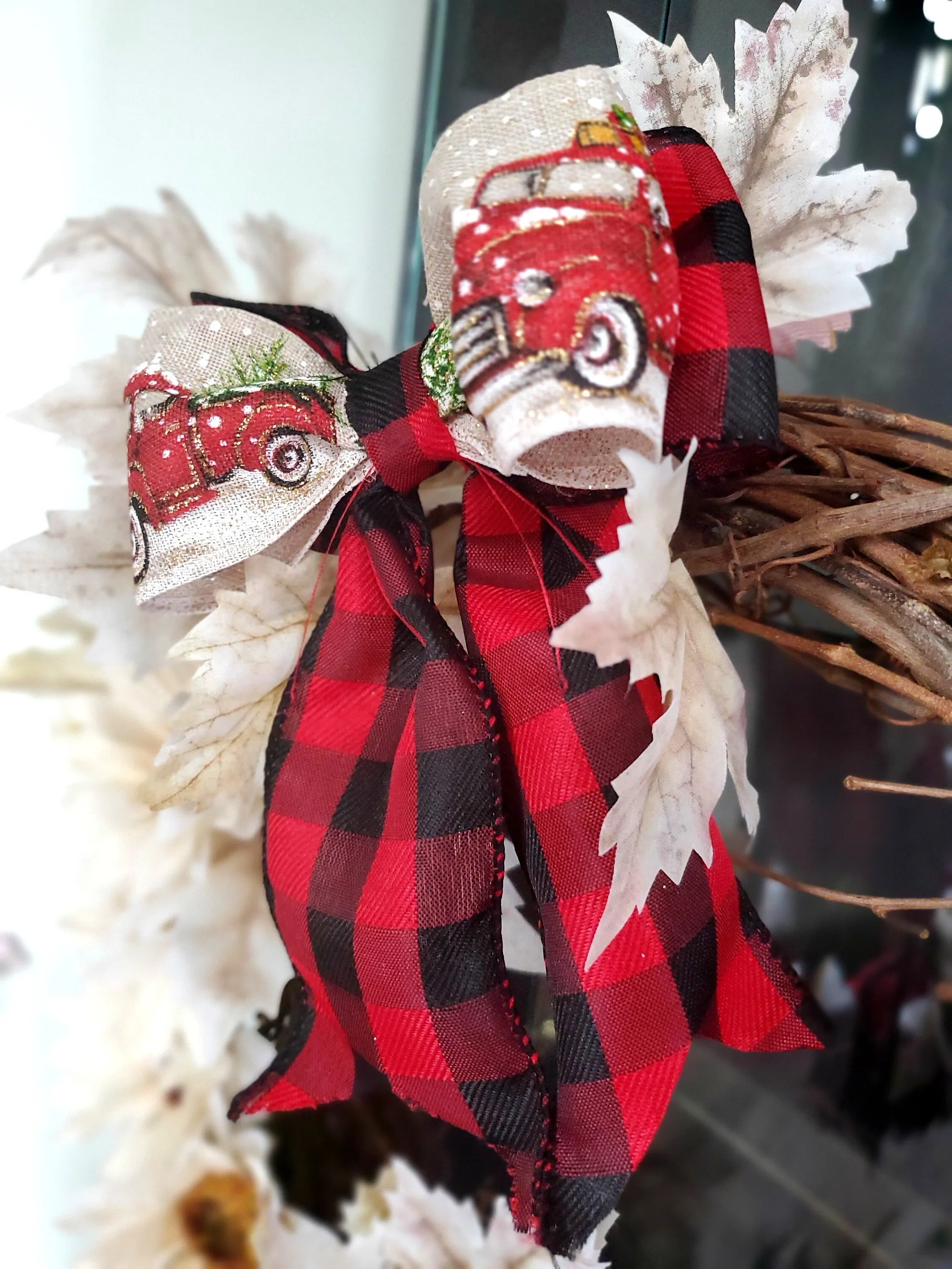 Multi Pack Christmas Plaid   Truck Bow