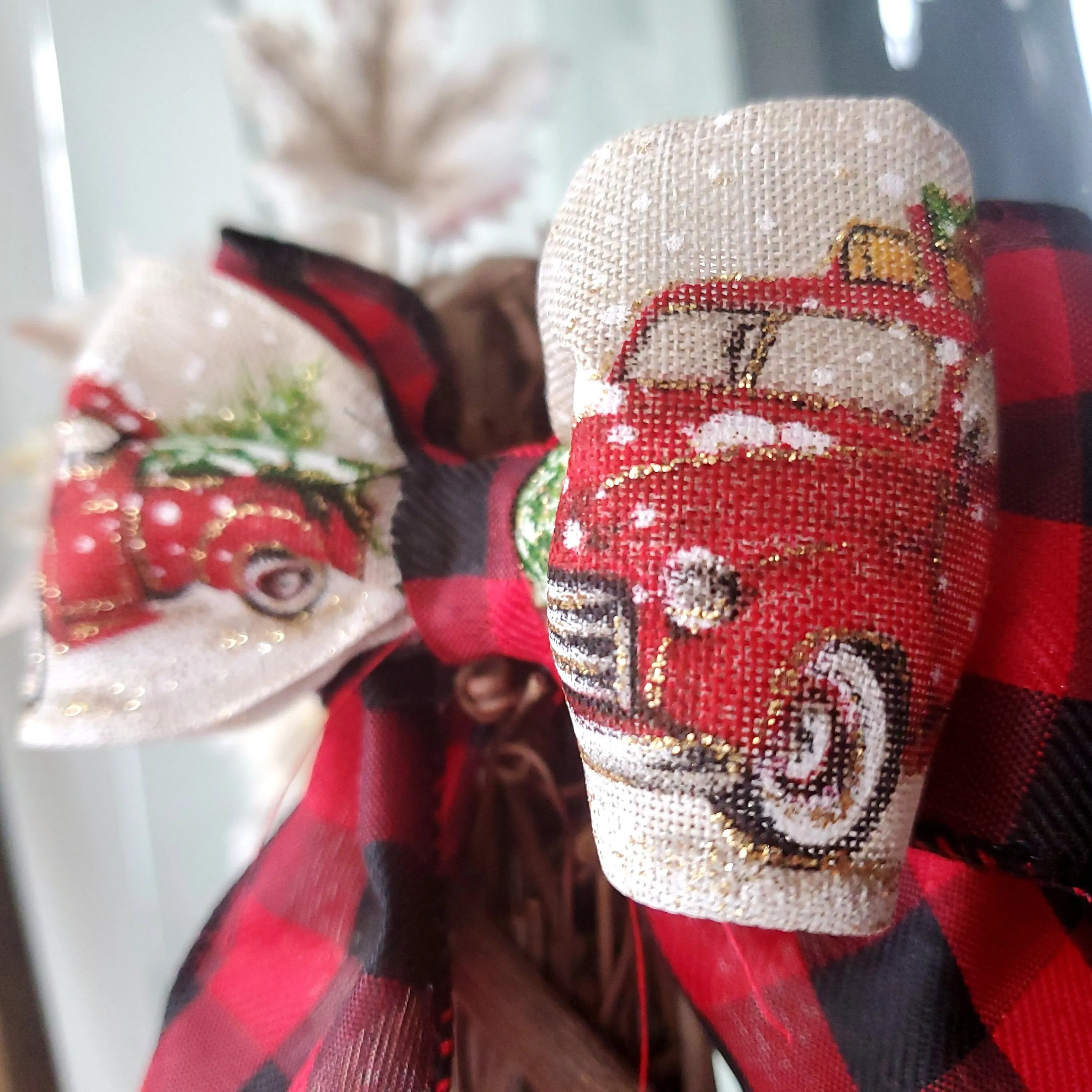 Multi Pack Christmas Plaid   Truck Bow