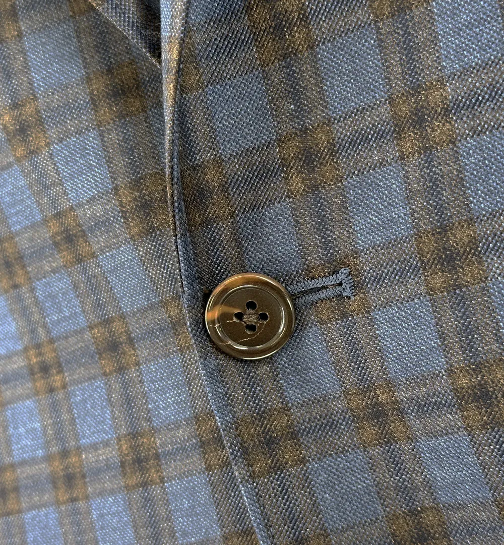 Navy and Brown Check Australian Merino Sport Coat