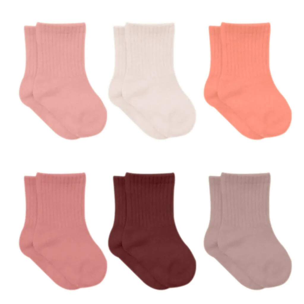 Newborn Girl's Cotton Ankle-Hi Socks