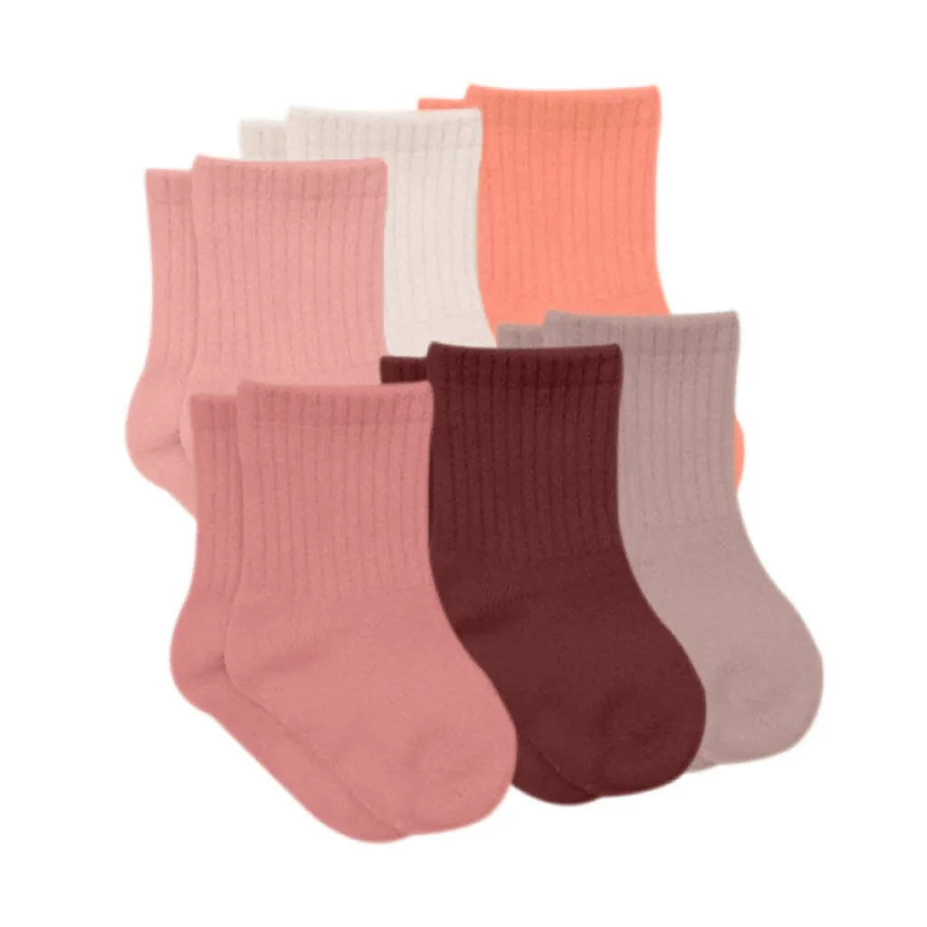 Newborn Girl's Cotton Ankle-Hi Socks