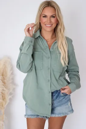 Niccola Button Up - Palm Green