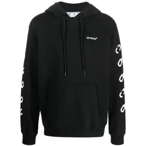 Off White Chain Arrow Design Slim Fit Black Hoodie