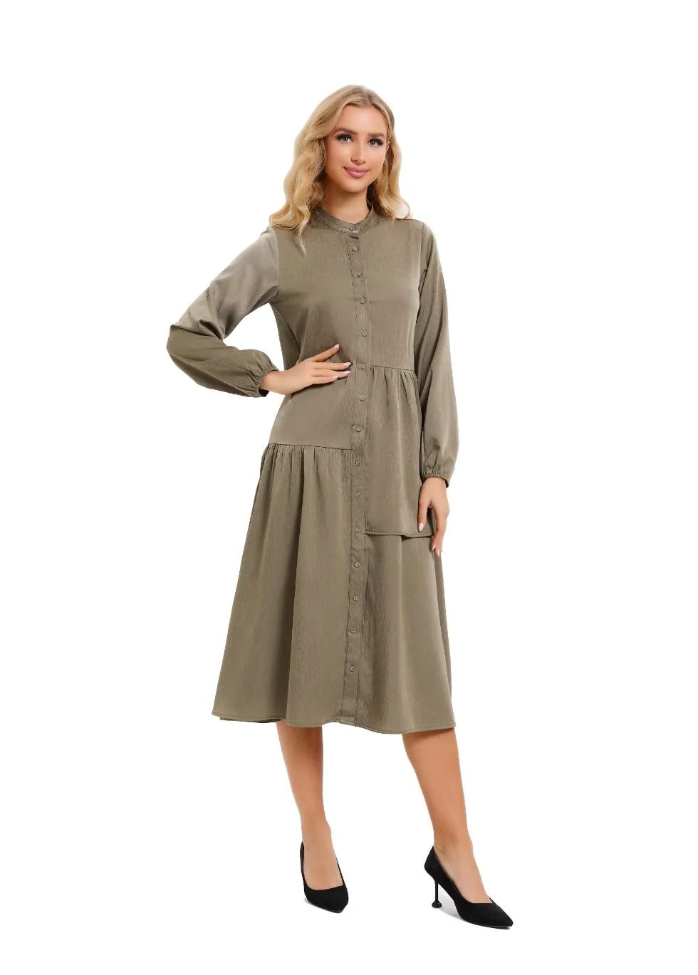 Olive Serenity Midi Dress