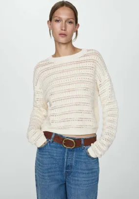 Openwork knit sweater - Light Beige